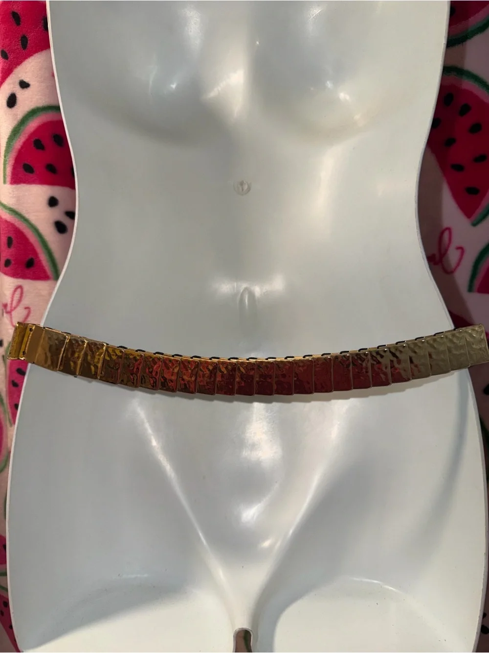 ✨ Metallic Hammered Tile Waist Belt